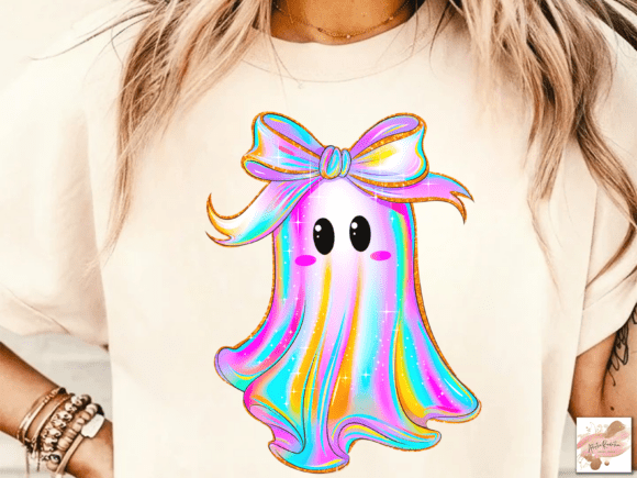 Iridescent Ghost Pumpkin Design