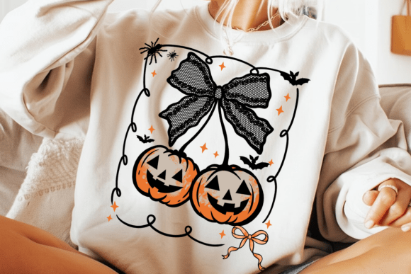 Lace Coquette Pumpkin Art - High-Quality Hand-Painted PNG