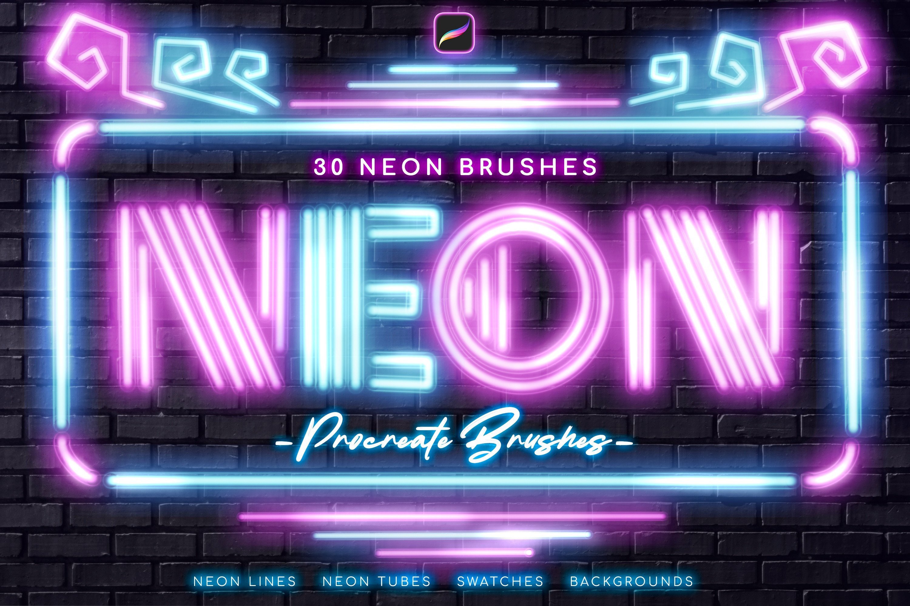 Neon Brushes Kit for Procreate