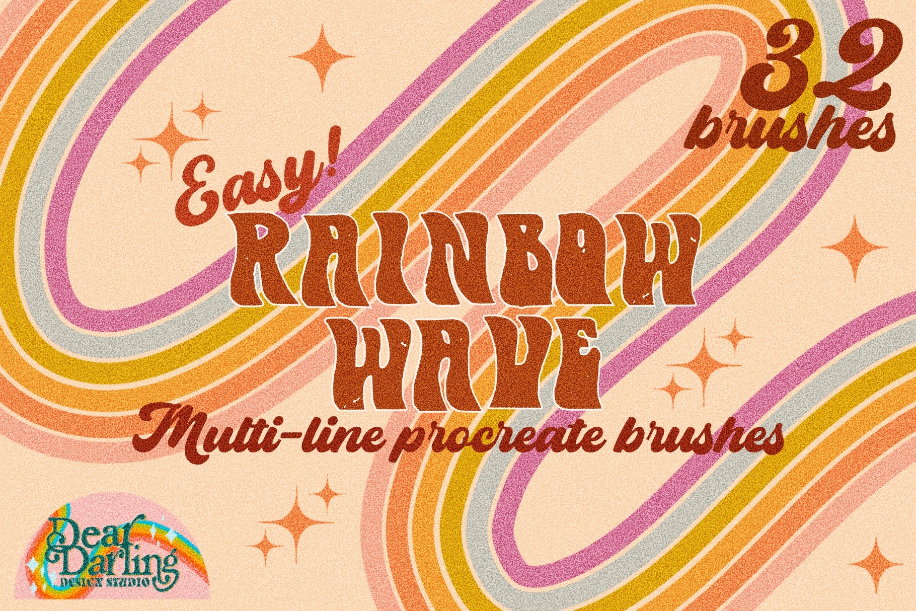 Rainbow Wave Brush Pack for Procreate