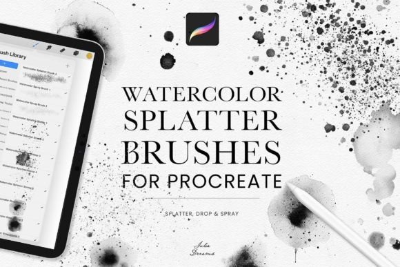 Procreate Watercolor Splatter Brushes Pack