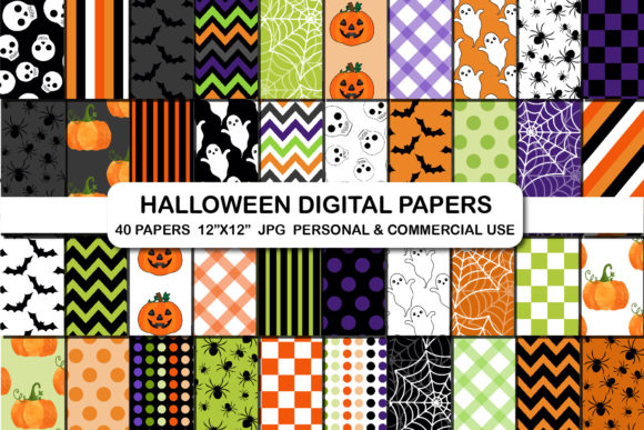 Spooky Halloween Digital Paper Collection