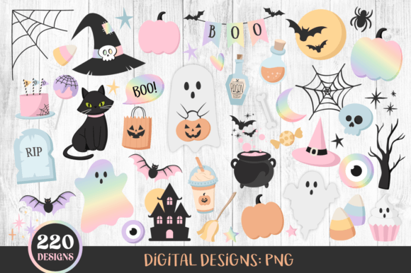 Pastel Halloween Clipart Collection