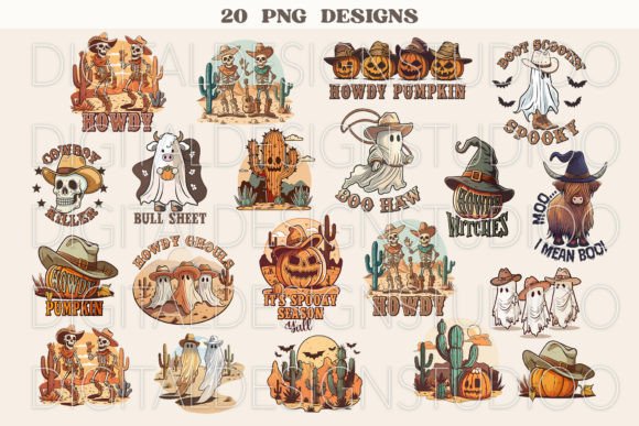 Western Halloween Digital Designs Bundle