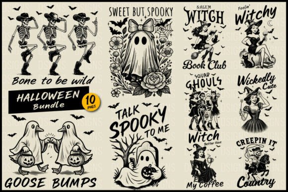 Halloween Witch and Ghost Graphics Bundle
