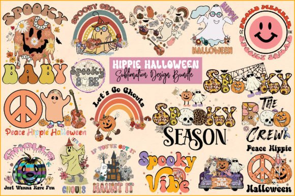 Retro Hippie Halloween Design Pack