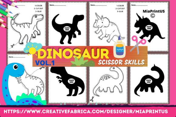 Dinosaur Scissor Skills Activity Pack