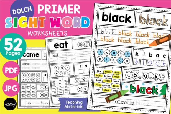Kindergarten Sight Word Activity Pack