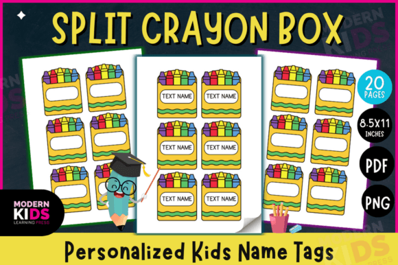 Personalized Split Crayon Name Tags