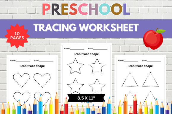 Tracing Shape Worksheets Pack
