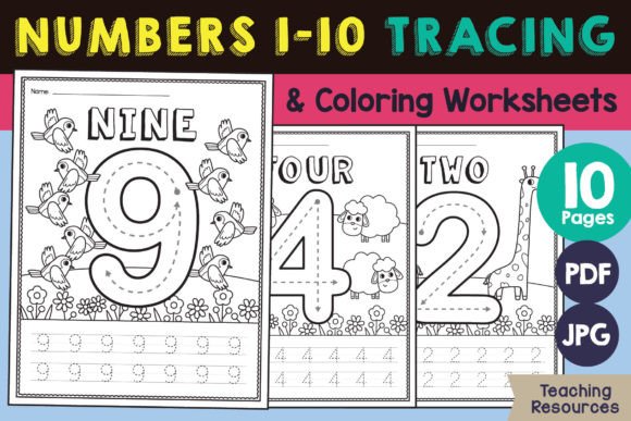 Preschool Numbers Counting & Tracing Worksheets