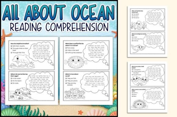 Ocean Life Reading and Comprehension Worksheets