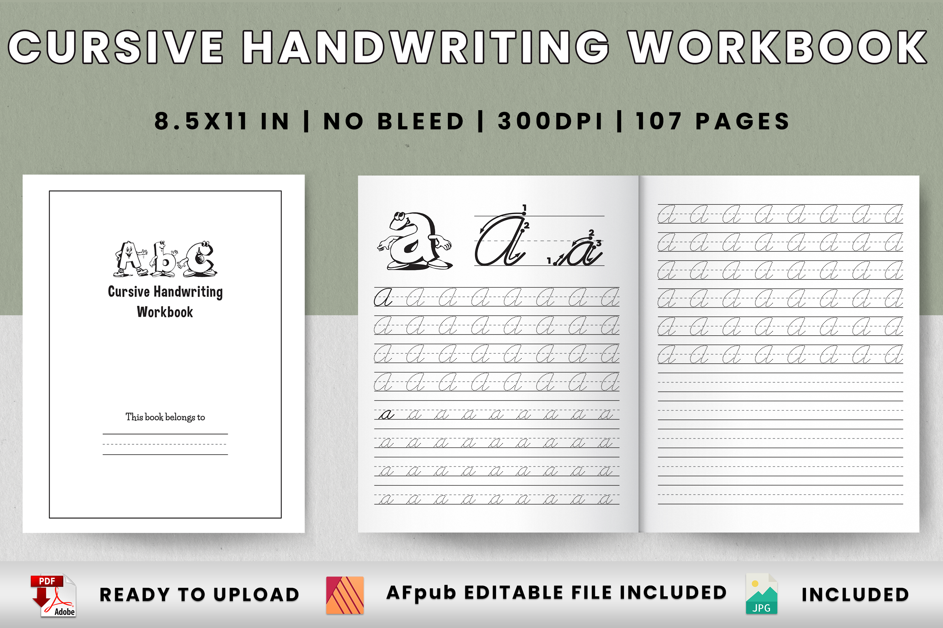 Cursive Handwriting Tracing & Practice Workbook
