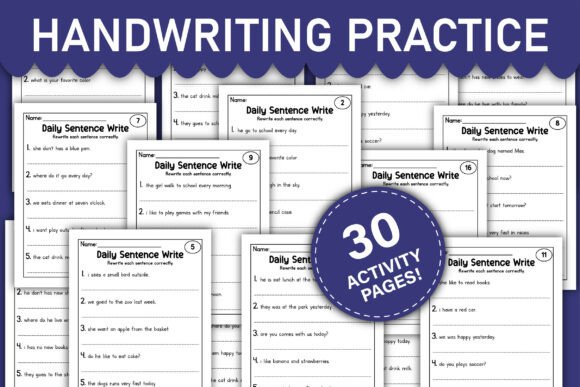 Handwriting & Sentence Correction Practice