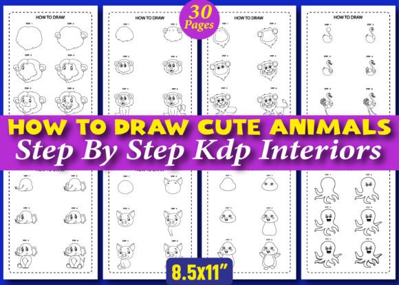Step-by-Step Animal Drawing & Coloring Pages