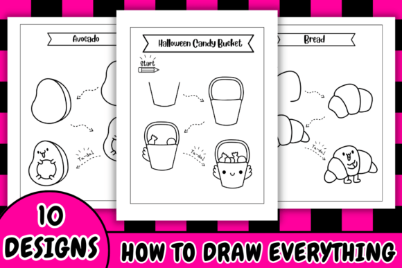 Step-by-Step Draw & Color Activity Pages
