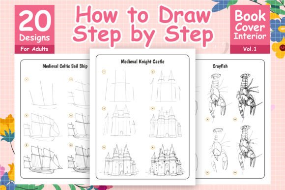 Step-by-Step Drawing & Coloring Pages — 20 Illustrations