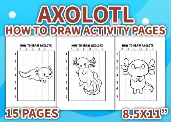 Axolotl Drawing & Coloring Activity Pages
