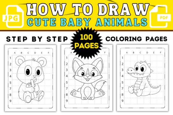 Cute Baby Animals: Draw, Color & Create