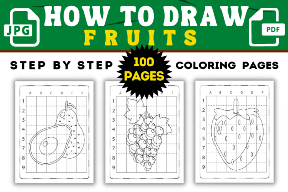 Step-by-Step Fruit Drawing & Coloring Pages