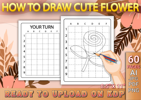 Cute Flower Drawing Book — 60 Easy Step-by-Step Flowers