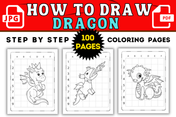 Dragon Drawing Activity Book: Grid Guides & Original Sketch Pages