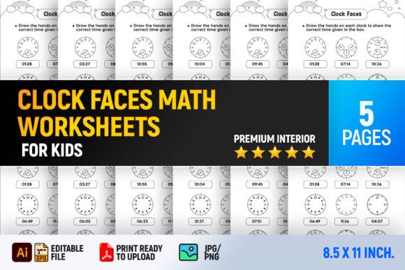Whimsical Clock Faces Math Activity Pack