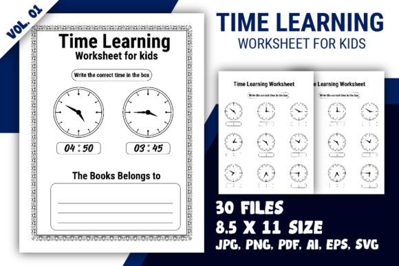 Time Learning Clocks Practice Workbook