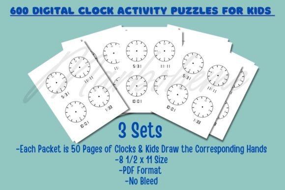 Digital Clock Time-Reading Activity Sheets