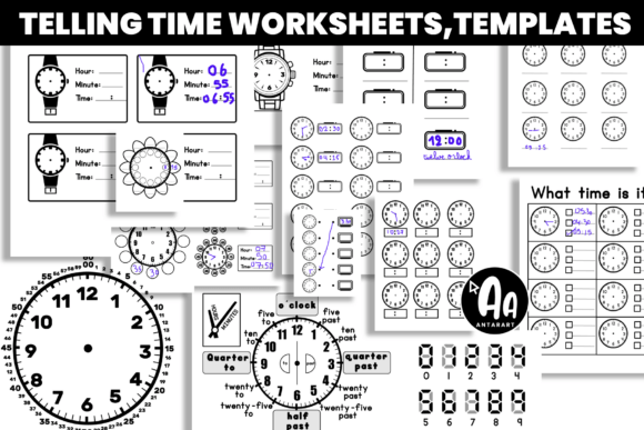 Analog & Digital Clock Matching Worksheets
