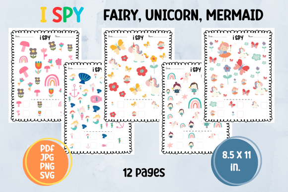 Fairies & Unicorns I Spy — Find and Count