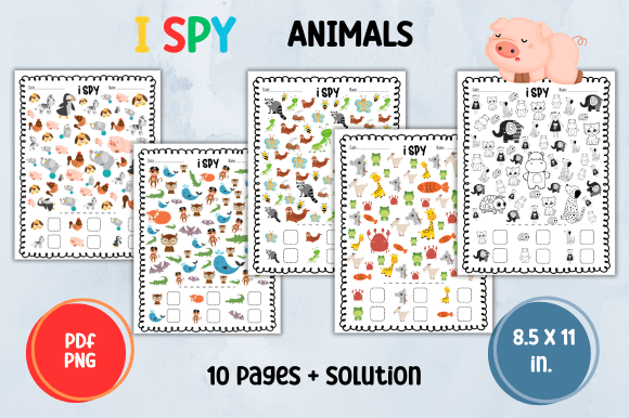 Free I SPY Animal Counting Graphic