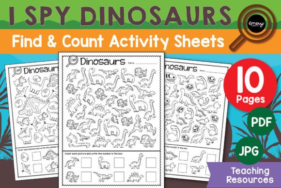 Dino I Spy: Find, Count & Color