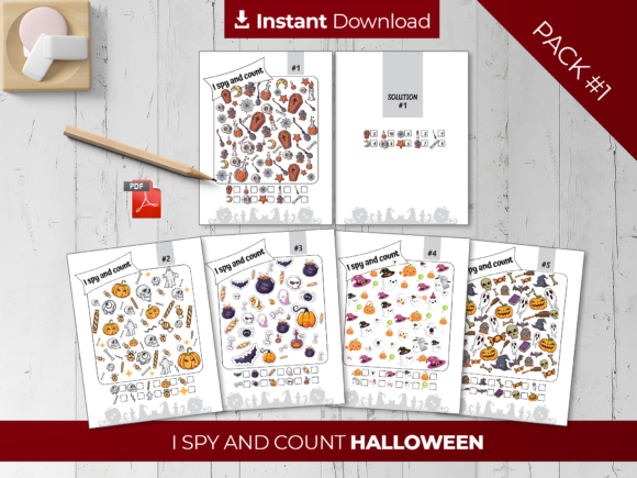 Spooky I Spy Counting Puzzles