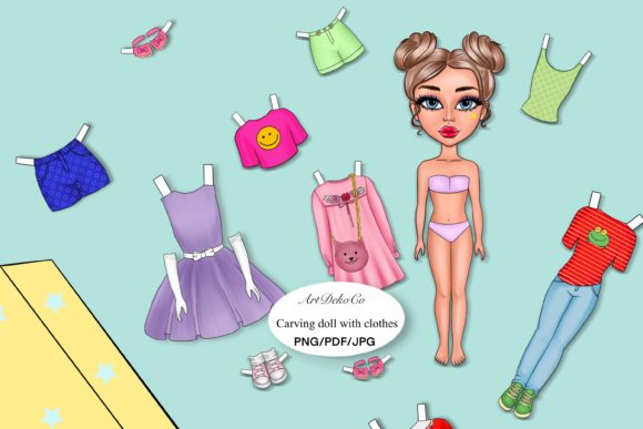Paper Doll Cut-Out Dress-Up Set with Storage Pocket