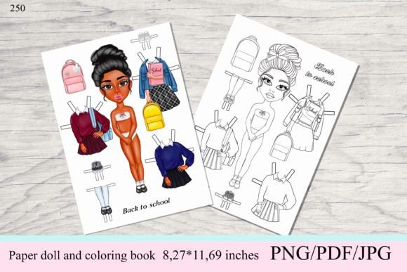 Printable Paper Doll Set with Cut-Out and Coloring Sheets