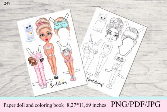 Paper Doll Cut-Out & Coloring Set