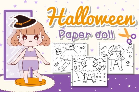 Halloween Paper Dolls Printable Set