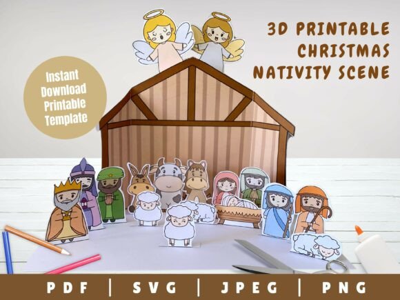 Christmas Nativity Paper Doll Craft Set