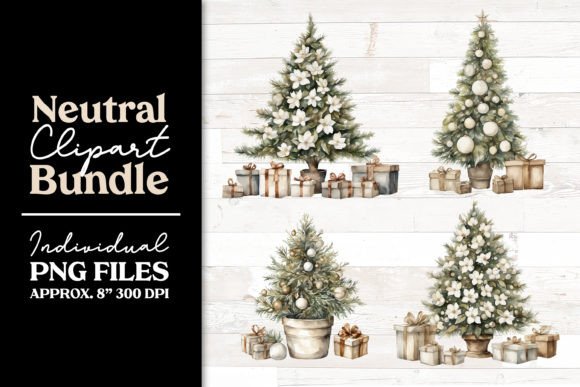 Watercolor Christmas Tree Clipart Collection