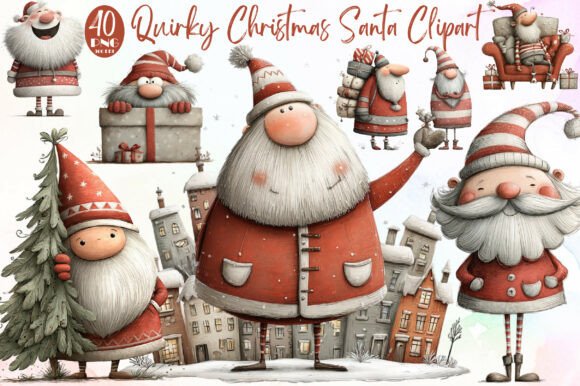 Festive Santa Clipart Collection
