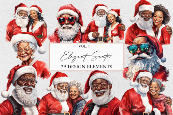 Charming Santa Christmas Clipart Bundle