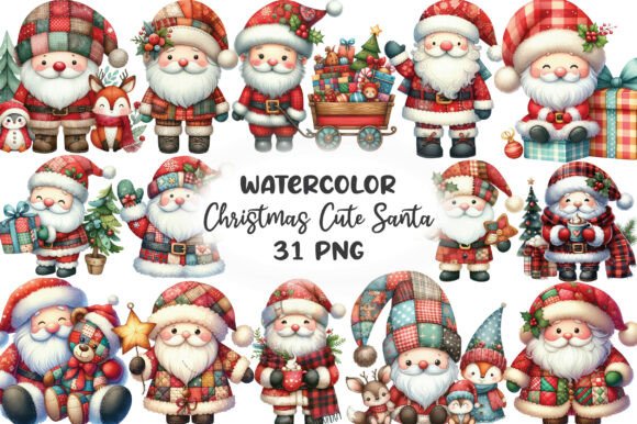 Festive Santa Clipart Collection