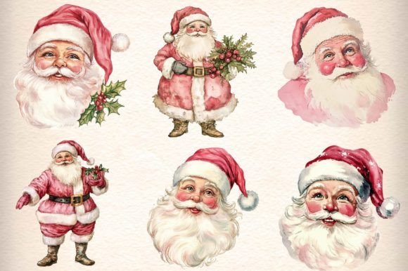 Vintage Santa Clipart Collection