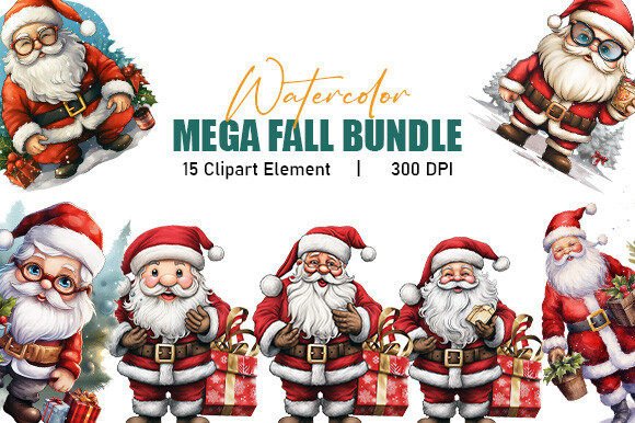 Watercolor Fall Clipart Bundle