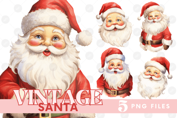 Vintage Santa Clipart Collection