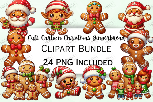 Adorable Christmas Gingerbread Clipart Set