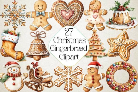 Festive Gingerbread Clipart Collection