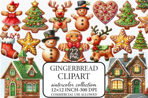 Creative Watercolor Gingerbread Designs
