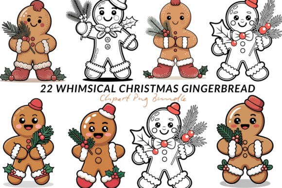 Whimsical Gingerbread Christmas Clipart